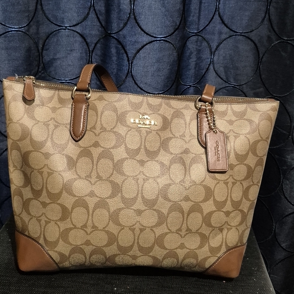 Authentic Coach Signature Brown Tote Bag